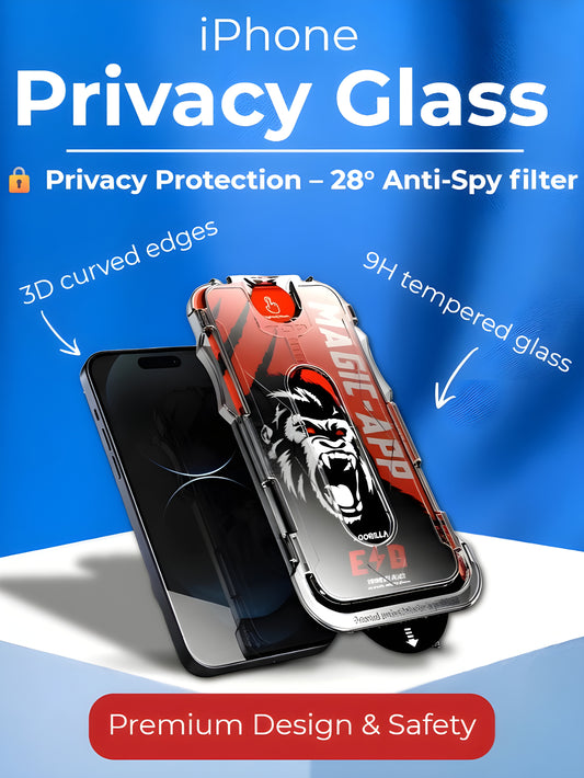 Sichtschutzglas für iPhone mit dem Applikator